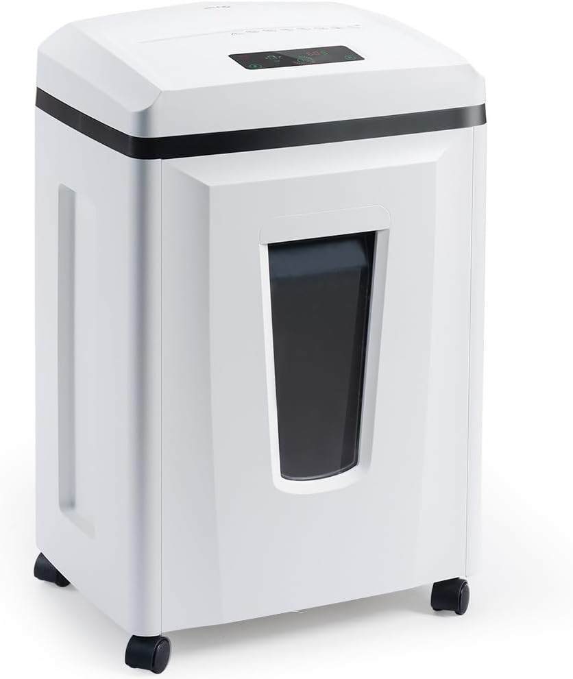 Micro Cut Paper Shredder: 3/64''x3/64'' 1*1mm P7 High Security Heavy Duty Shredder for Home Office 6 Sheets, 56dB Commercial Shredder Credit Card/Staple/CD/DVD, Runs for 25min with 6 Gal Bin