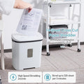 iOCHOW 14-Sheet Cross Cut Paper Shredder: P4 High Security Portable Shredder Credit Card & Staple Heavy Duty Paper Shredder Quiet Document Shredder 21L Large Pull-out Bin Shredders for Home Office