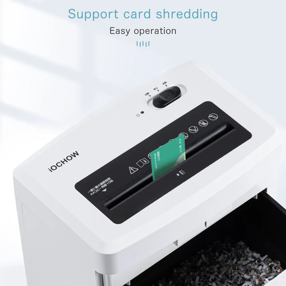 Household and commercial paper shredder machine 20 min cross cut 4x15mm Quiet paper cutter Cut credit cards, staples