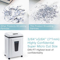 Micro Cut Paper Shredder: 3/64''x3/64'' 1*1mm P7 High Security Heavy Duty Shredder for Home Office 6 Sheets, 56dB Commercial Shredder Credit Card/Staple/CD/DVD, Runs for 25min with 6 Gal Bin