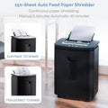 iOCHOW Automatic Feed Shredder: 150-Sheet Micro-Cut Heavy Duty Shredder with Security Level P-4. Up to 40 Minutes of Continuous Operation with 25L Removable Container