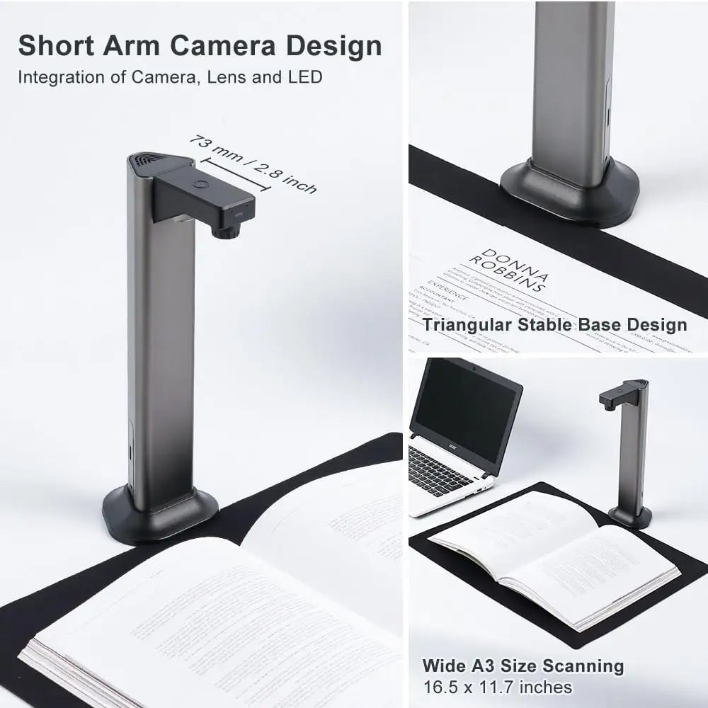 OCR multilingual 13MP high-resolution document and book scanner for office visualization teaching