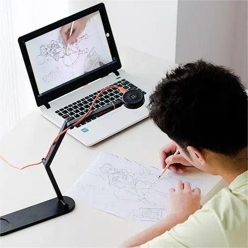 Portable autofocus 360-degree rotating camera document scanner for remote teaching video conferencing