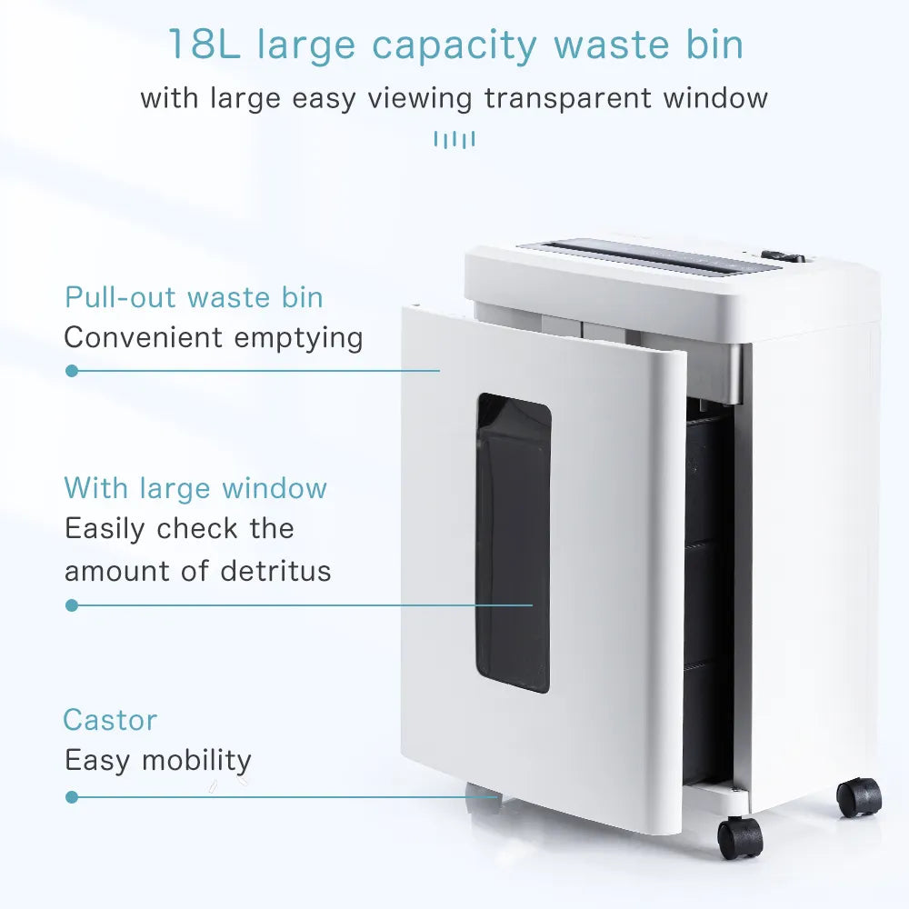 Household and commercial paper shredder machine 20 min cross cut 4x15mm Quiet paper cutter Cut credit cards, staples