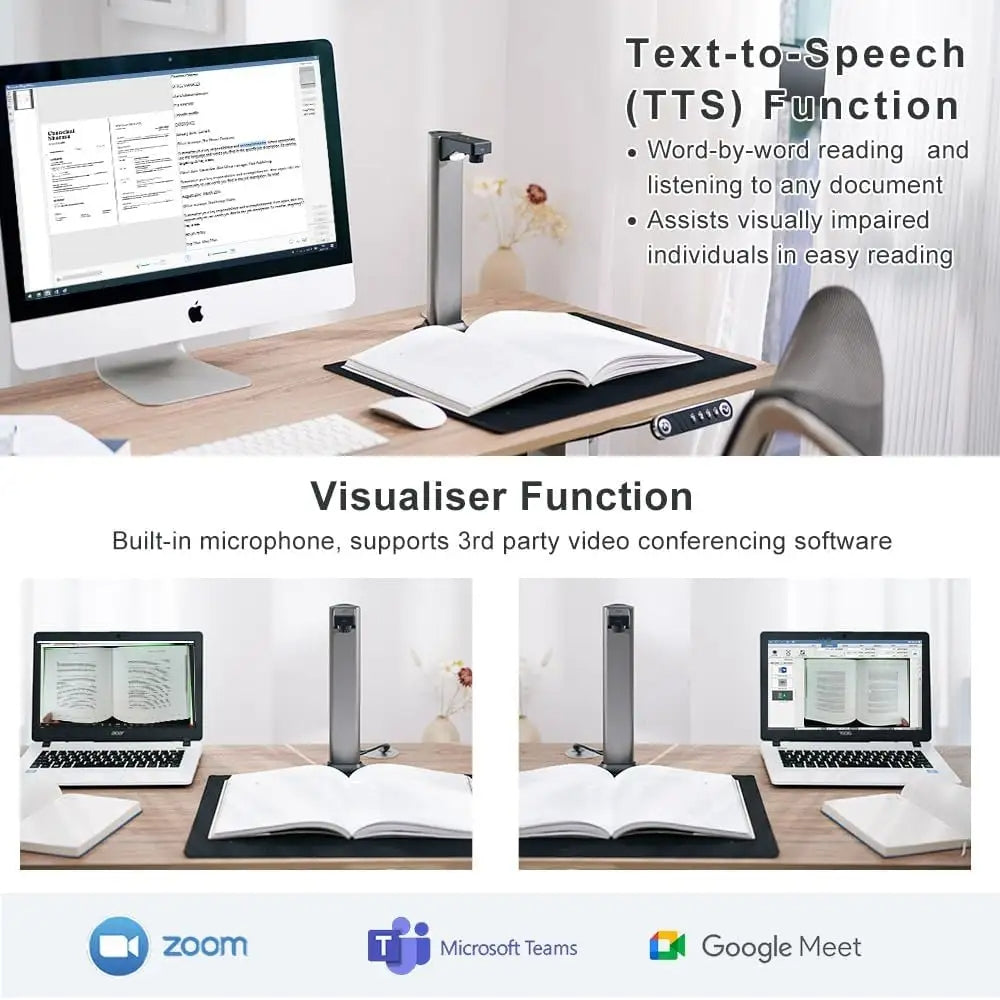 OCR multilingual 13MP high-resolution document and book scanner for office visualization teaching