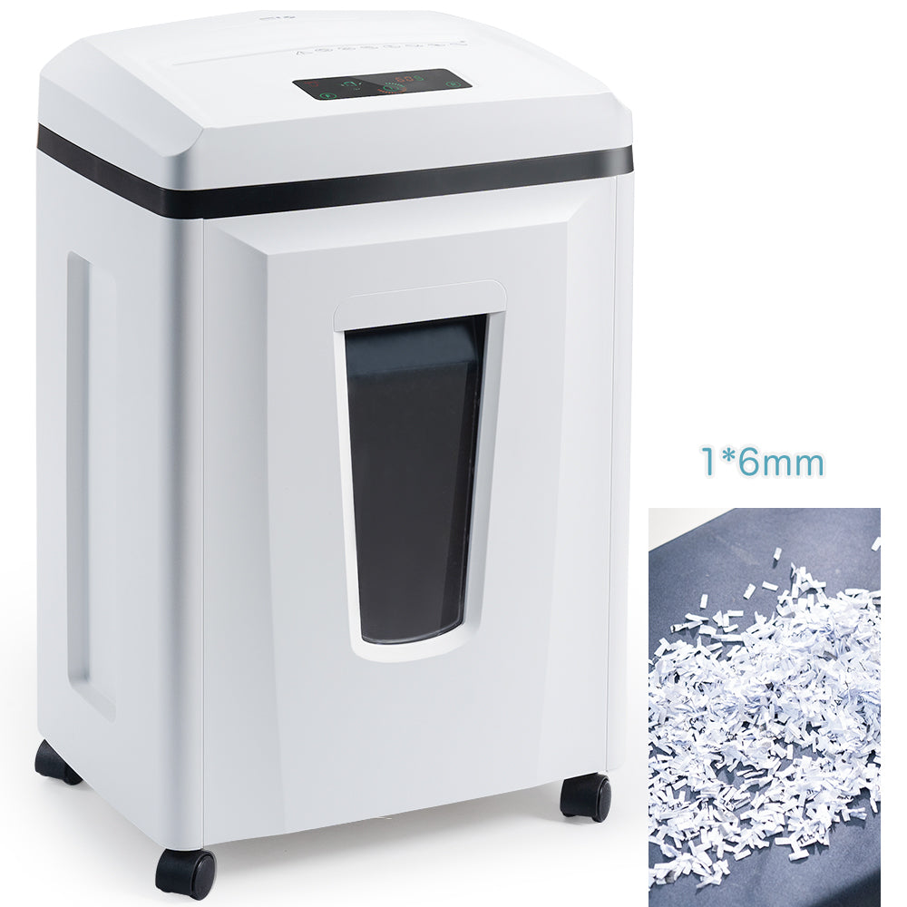 Heavy duty industrial paper shredder Manual cut into small cubes 1x6mm for Shredding Card for Bank Office Use With 23L trash bin