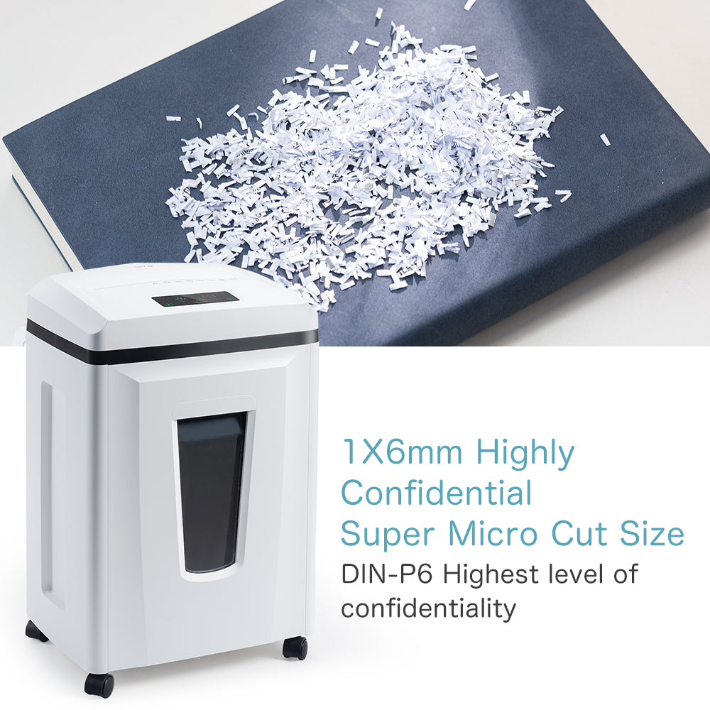 Heavy duty industrial paper shredder Manual cut into small cubes 1x6mm for Shredding Card for Bank Office Use With 23L trash bin