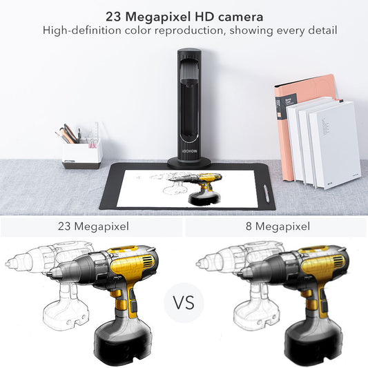 K2 Professional Document Camera, 23MP High Definition Book Scanner